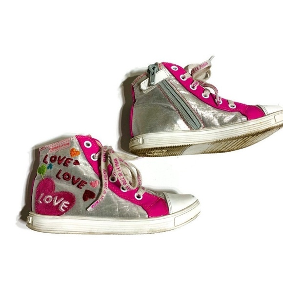 Agatha Ruiz De La Prada little girls size 11 colourful high top sneakers - Picture 2 of 7